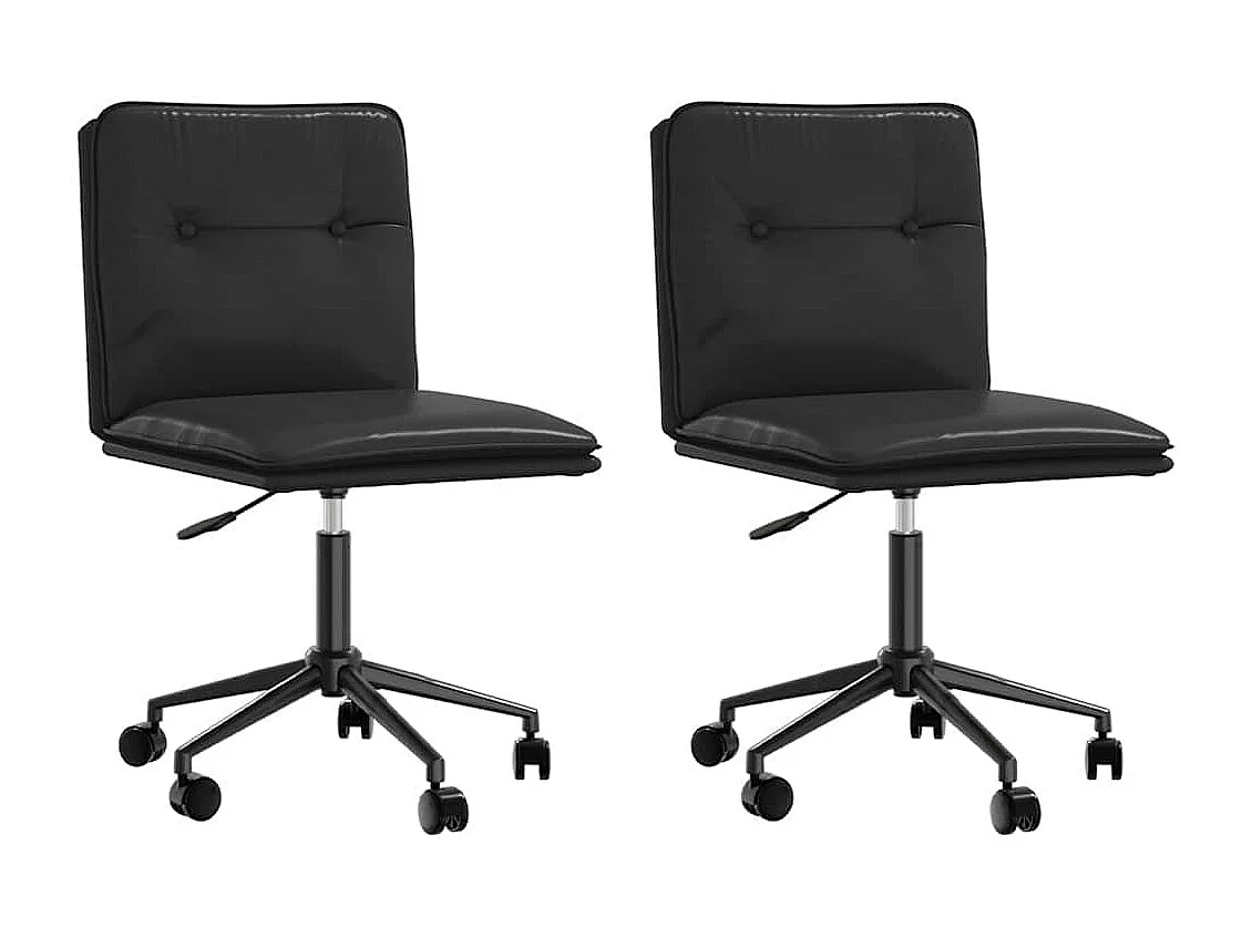 Chaises à manger lot de 2 noir similicuir