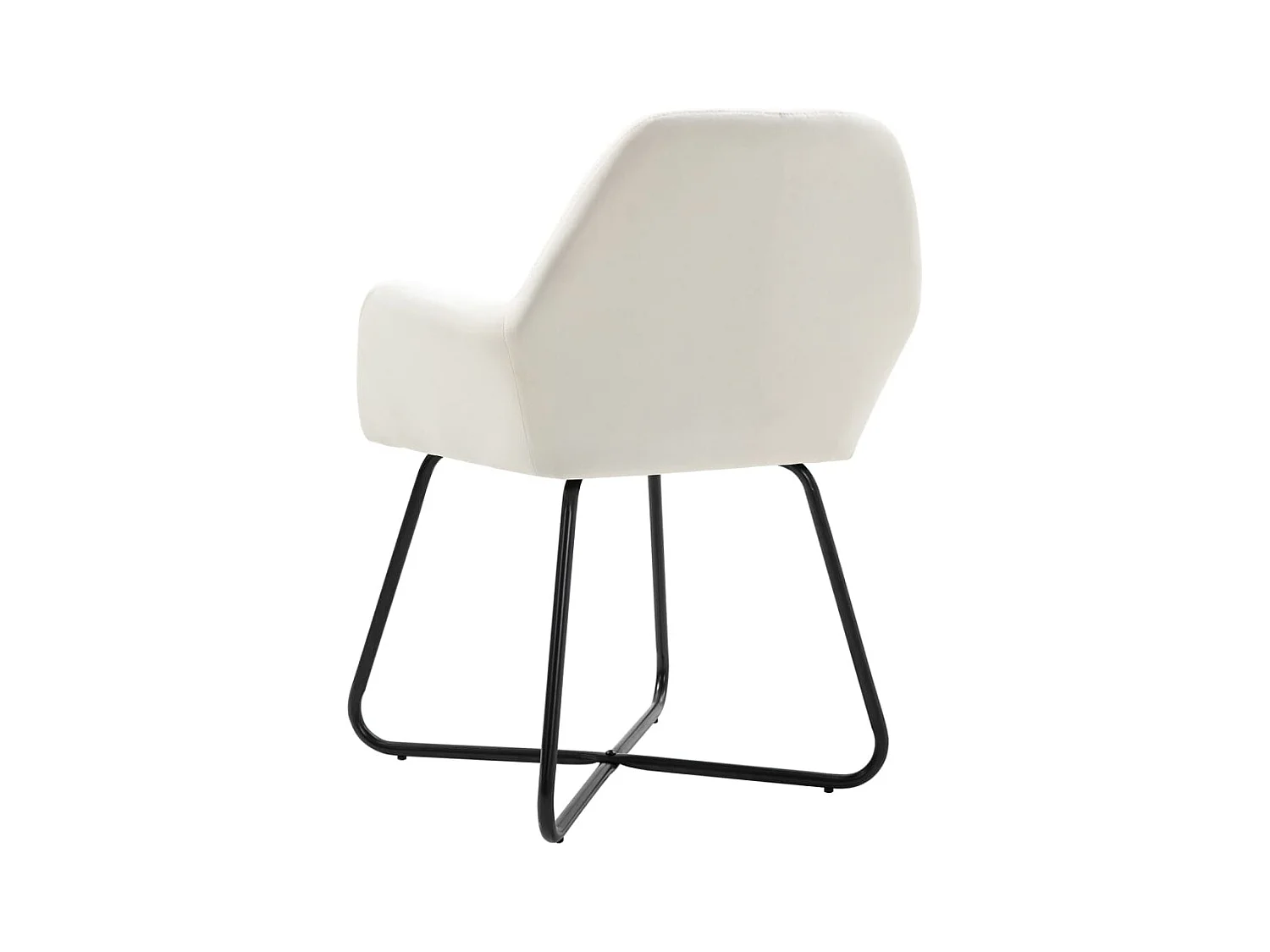 Chaises à manger lot de 4 crème tissu