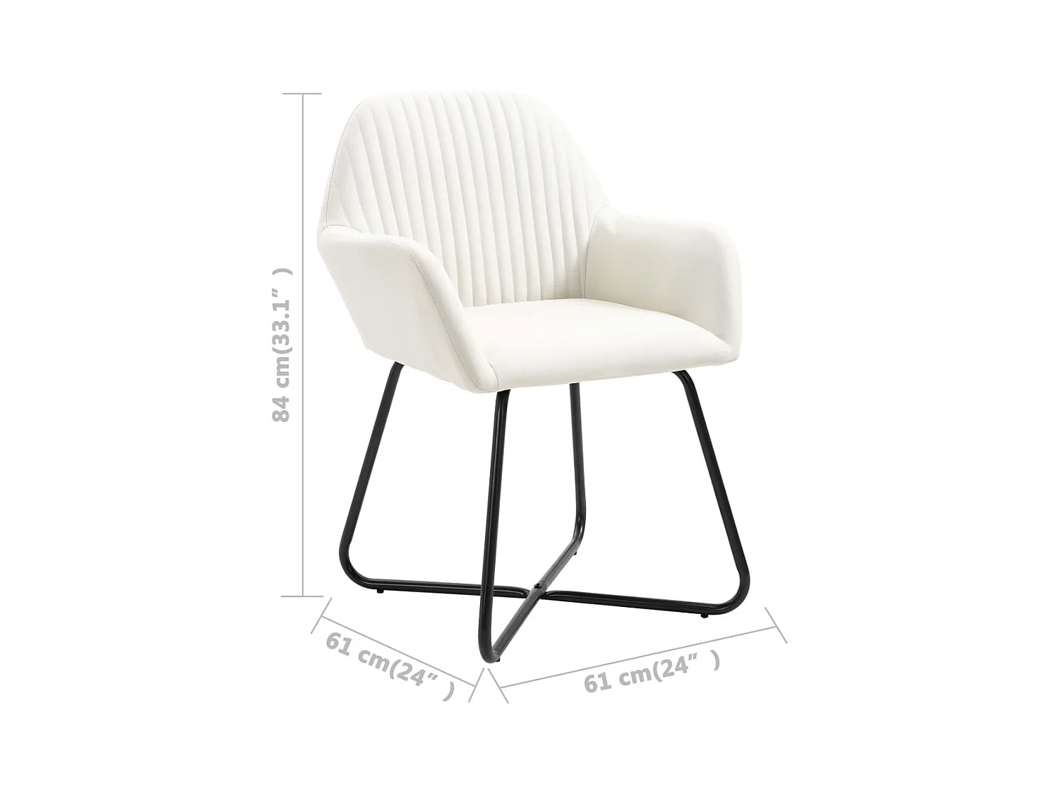 Chaises à manger lot de 4 crème tissu