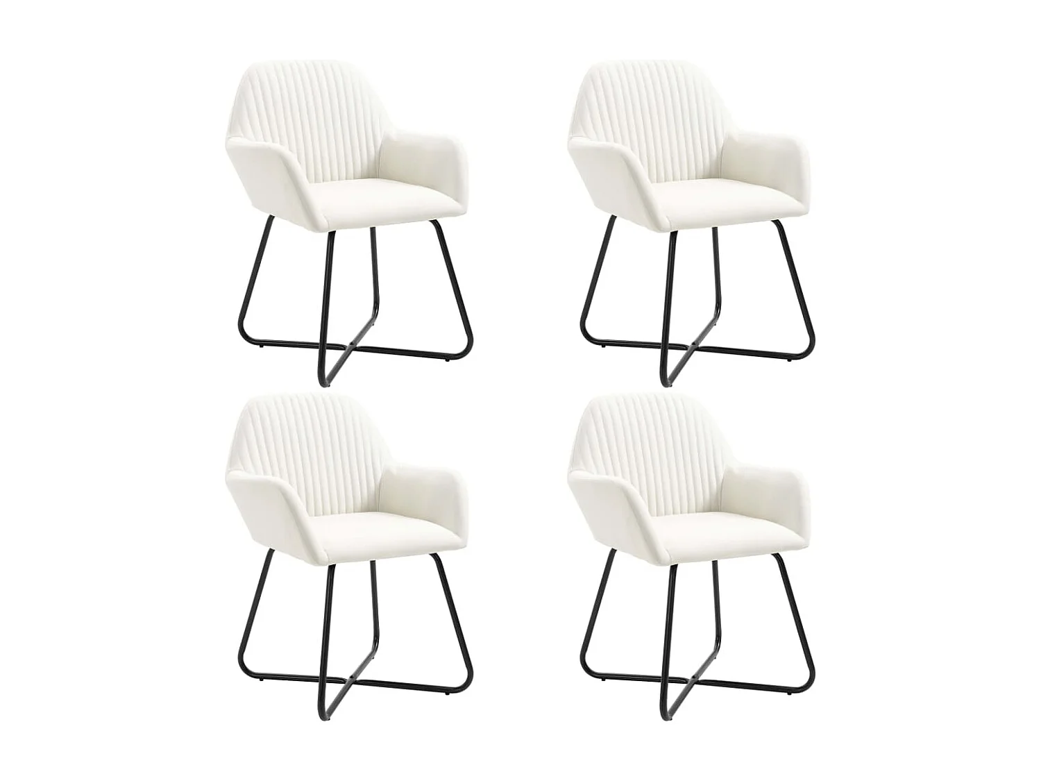 Eetkamerstoelen set van 4 crème stof