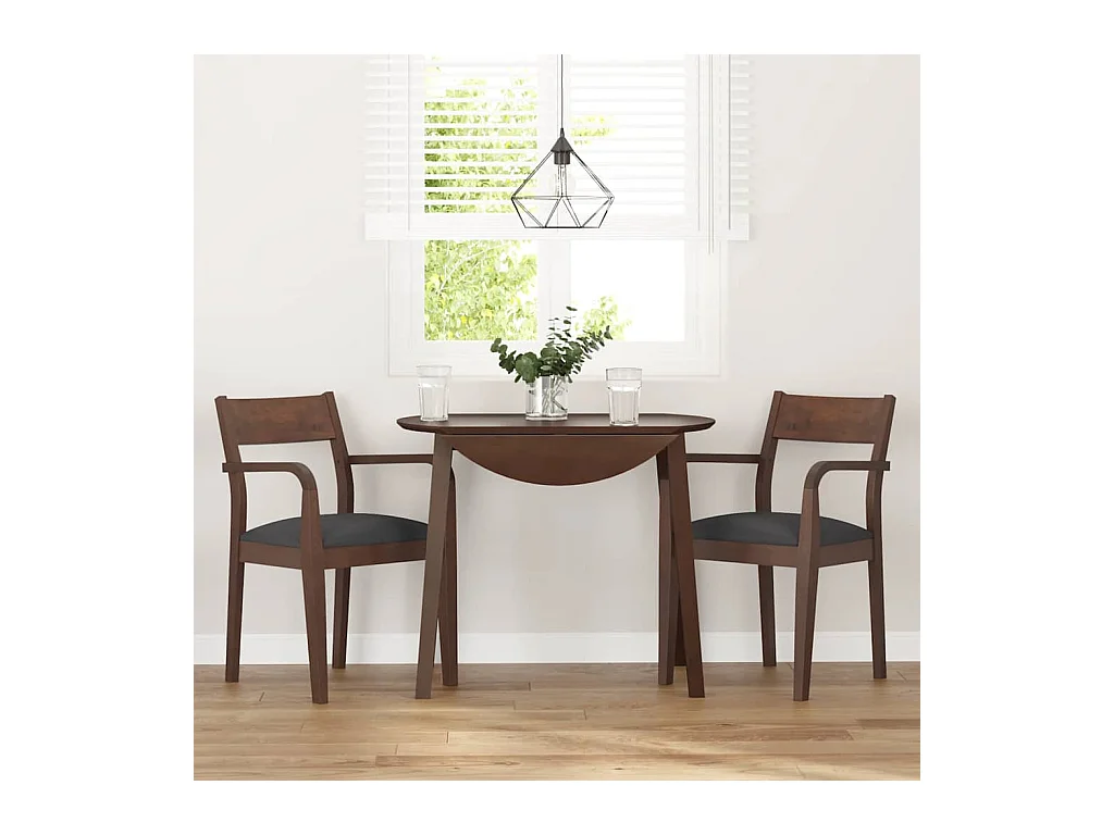 Chaises à manger coussins 2 pcs marron bois massif caoutchouc