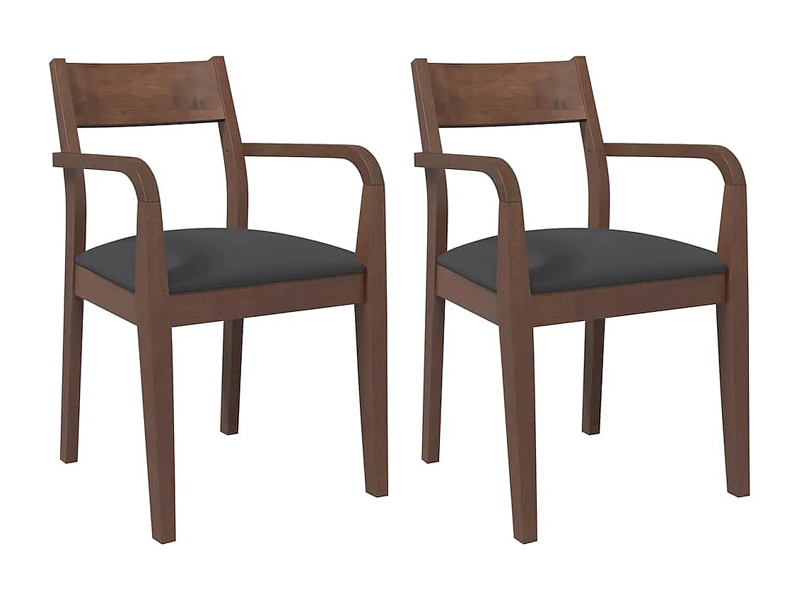 Cojines para sillas de comedor, 2 unidades, madera maciza marrón, caucho