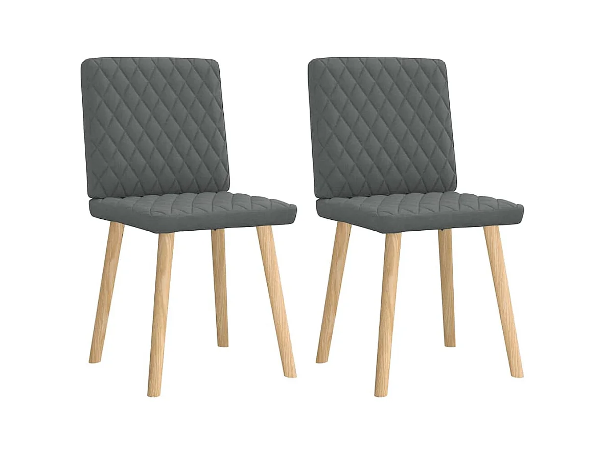 Eetkamerstoelen set van 2 donkergrijze stof