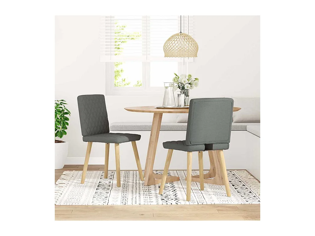 Chaises à manger lot de 2 gris foncé tissu