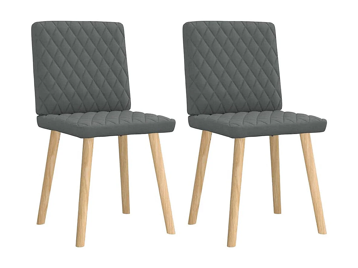 Eetkamerstoelen set van 2 donkergrijze stof