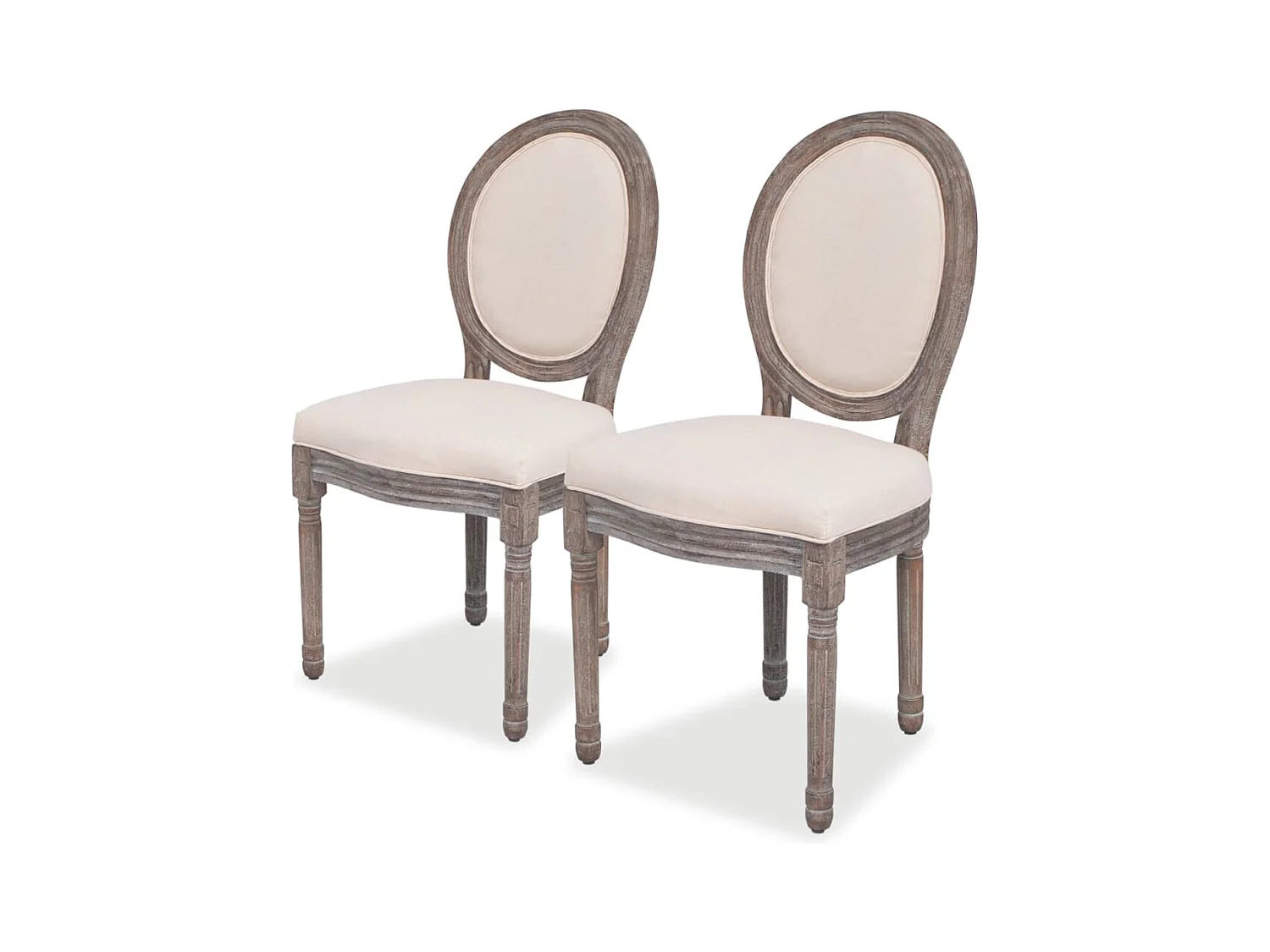 Chaises à manger lot de 2 crème tissu