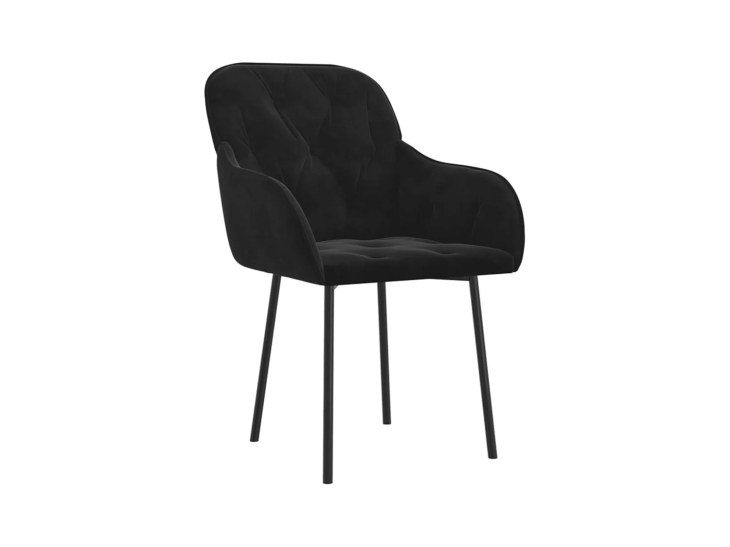 Chaises à manger lot de 2 Noir Velours