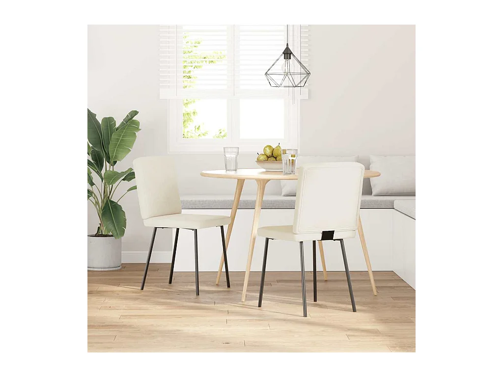 Chaises à manger lot de 2 Crème Velours