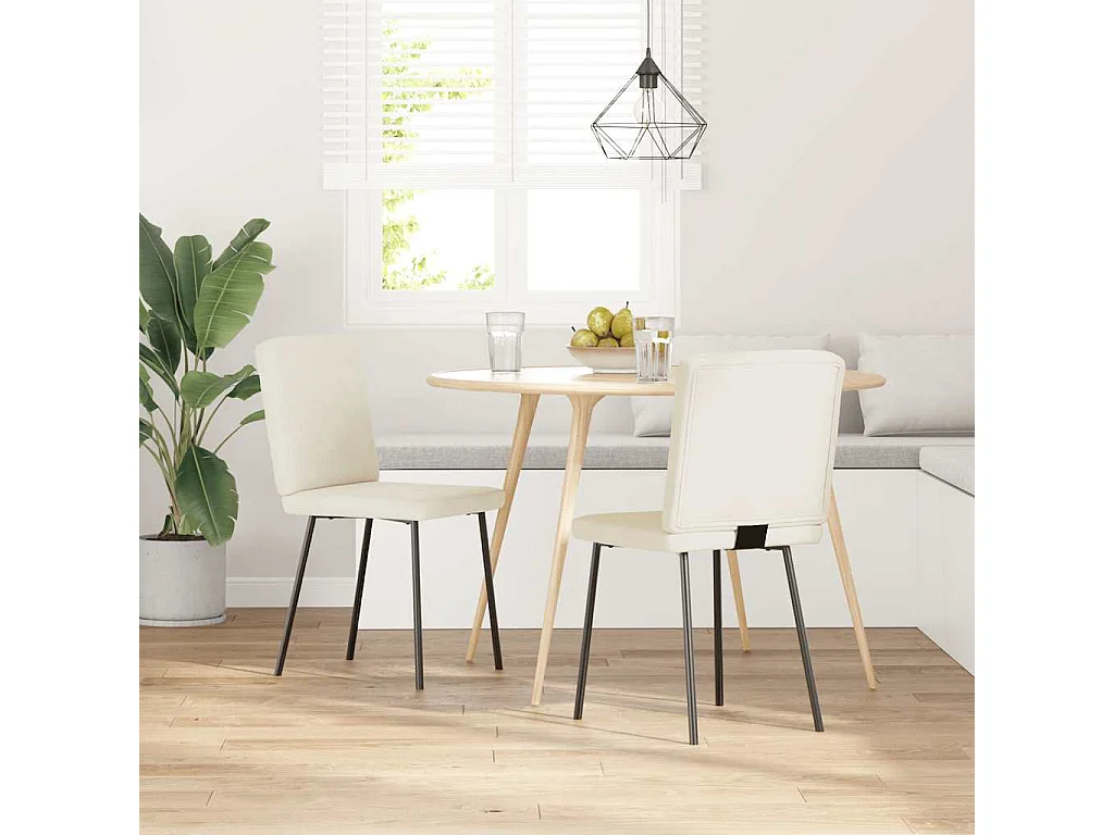 Chaises à manger lot de 2 Crème Velours