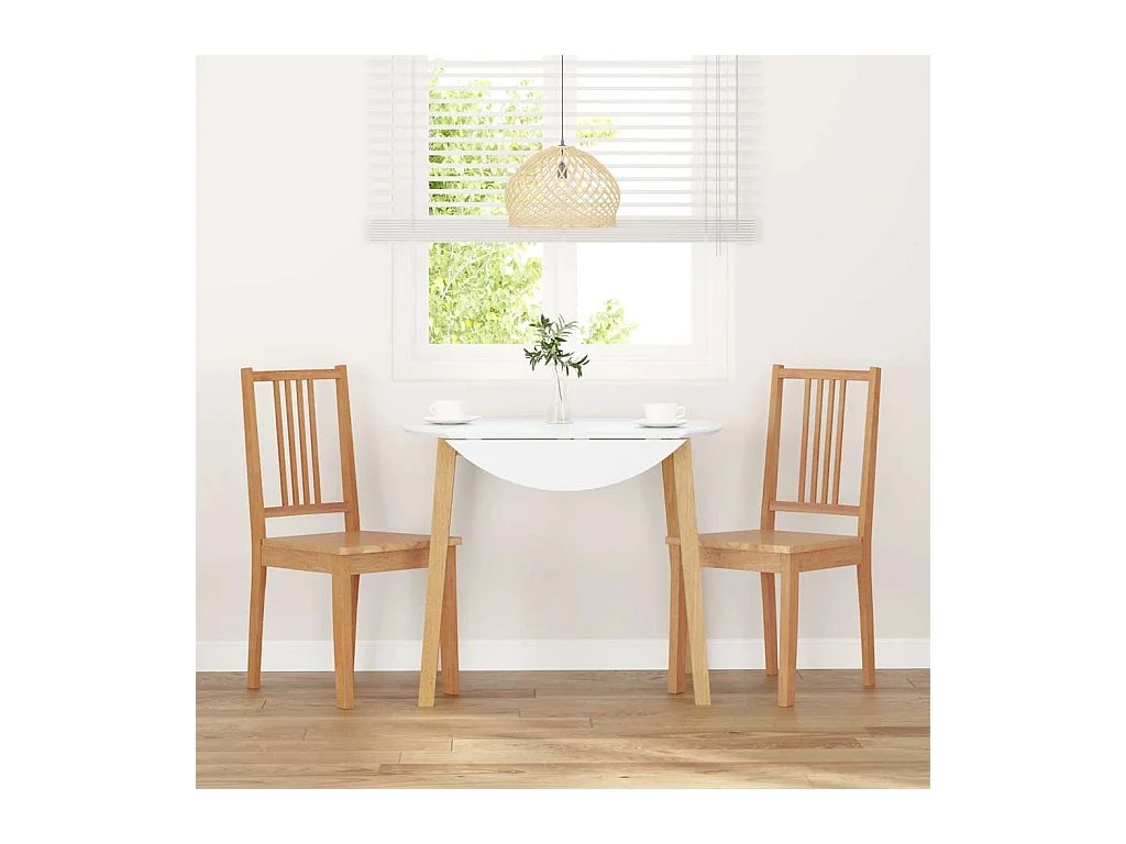 Chaises à manger 2 pcs bois massif naturel caoutchouc