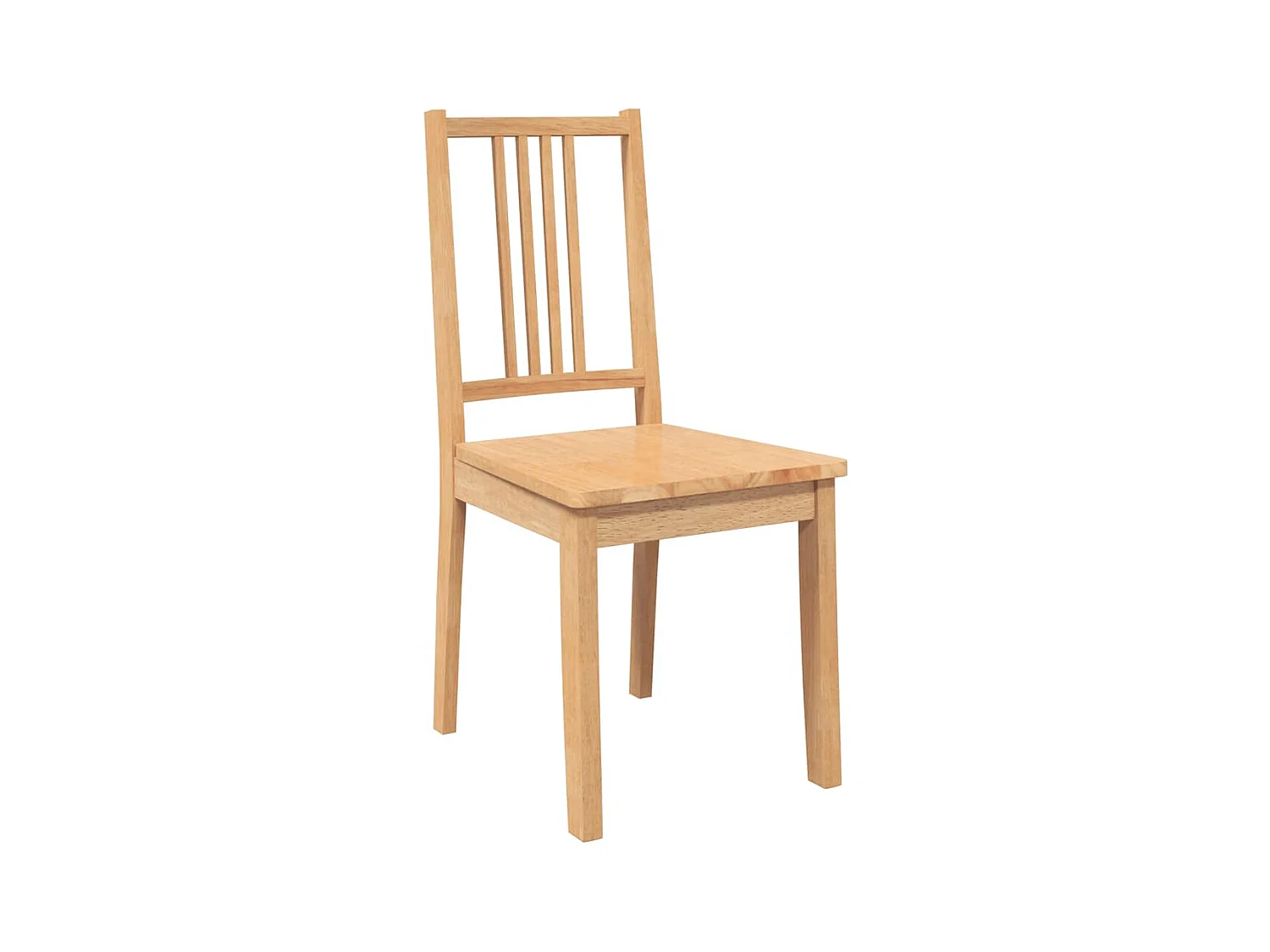 Chaises à manger 2 pcs bois massif naturel caoutchouc