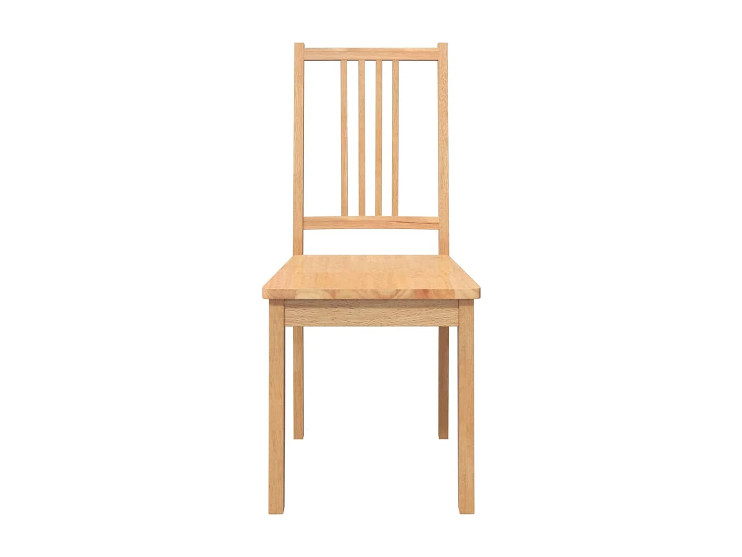 Chaises à manger 2 pcs bois massif naturel caoutchouc