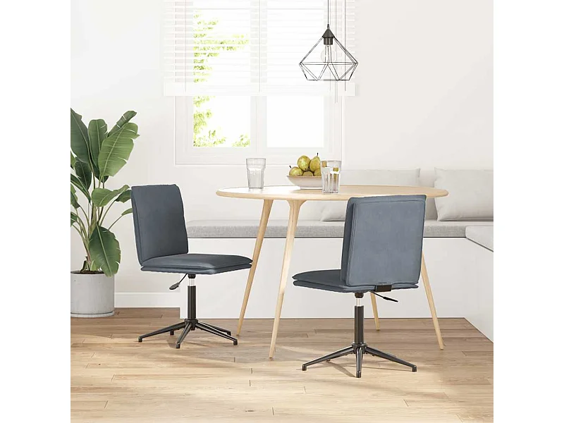 Eetkamerstoelen set van 2 Donkergrijs Fluweel