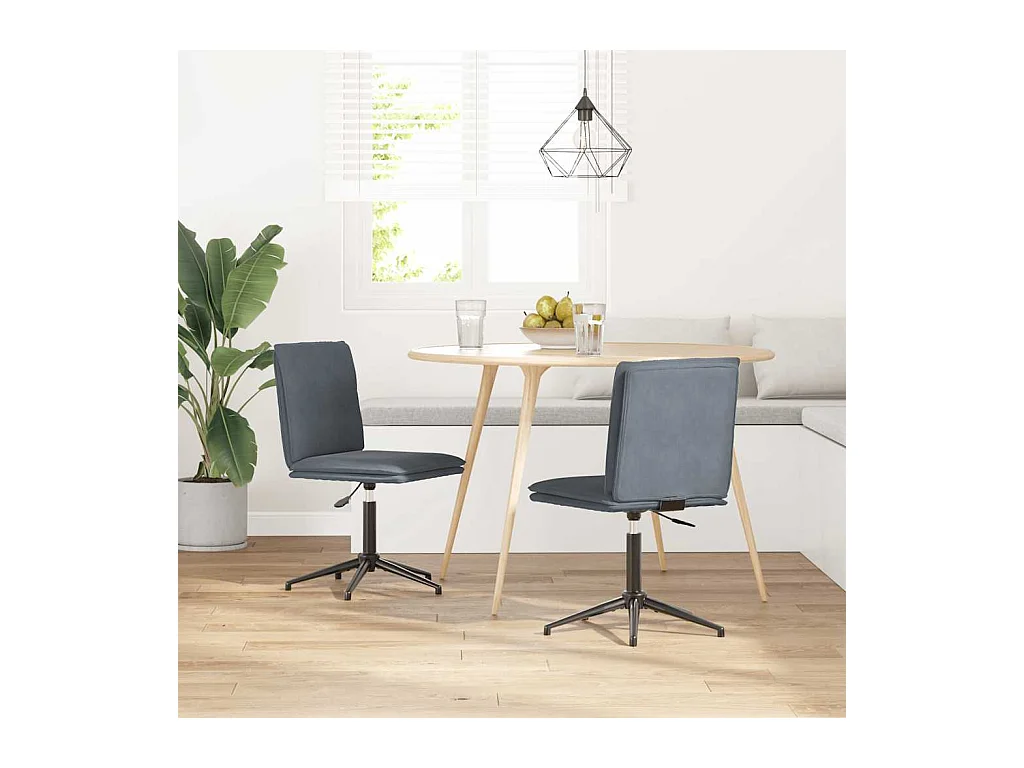 Chaises à manger lot de 2 Gris foncé Velours