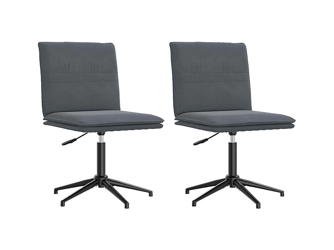 Chaises à manger lot de 2 Gris foncé Velours