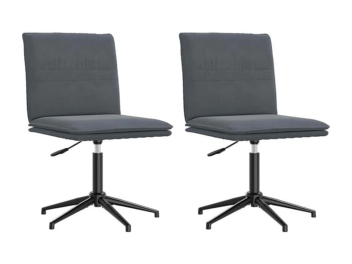 Chaises à manger lot de 2 Gris foncé Velours