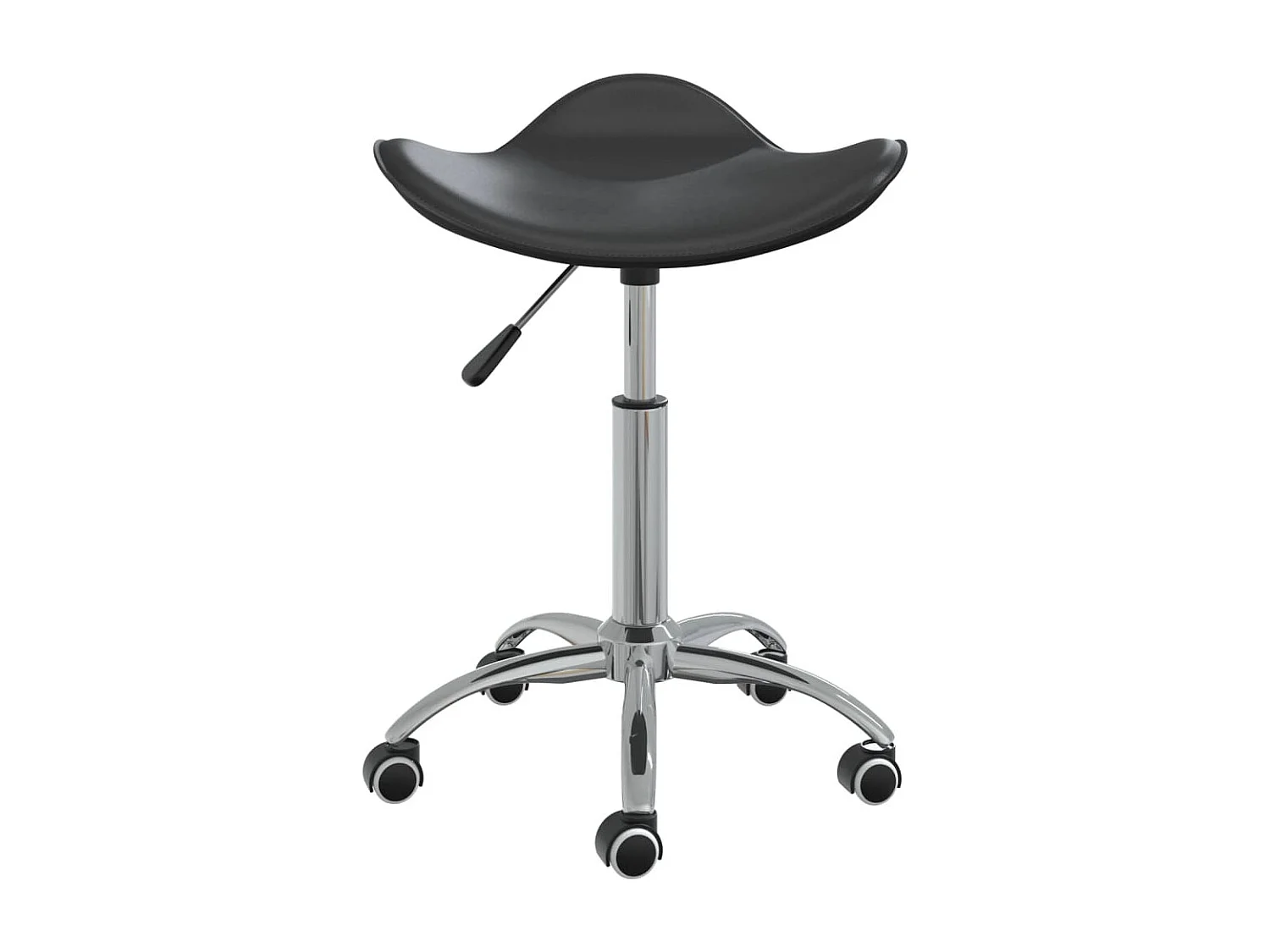 Chaise pivotante à manger Noir Similicuir