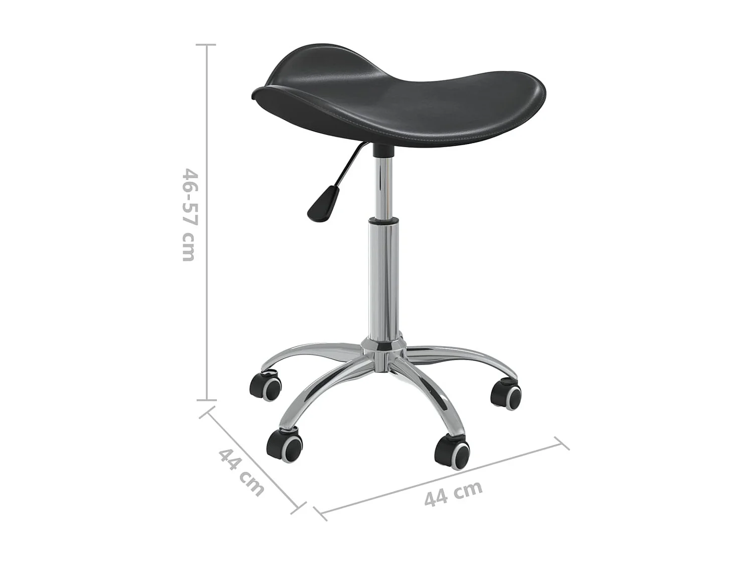 Chaise pivotante à manger Noir Similicuir