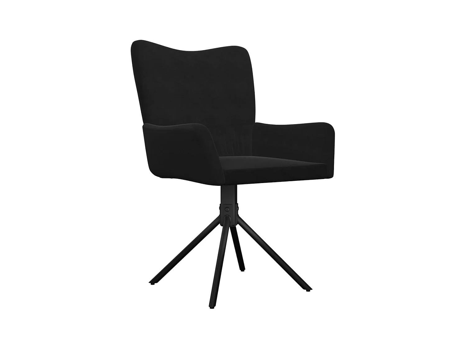 Set van 2 zwarte fluwelen draaibare eetkamerstoelen