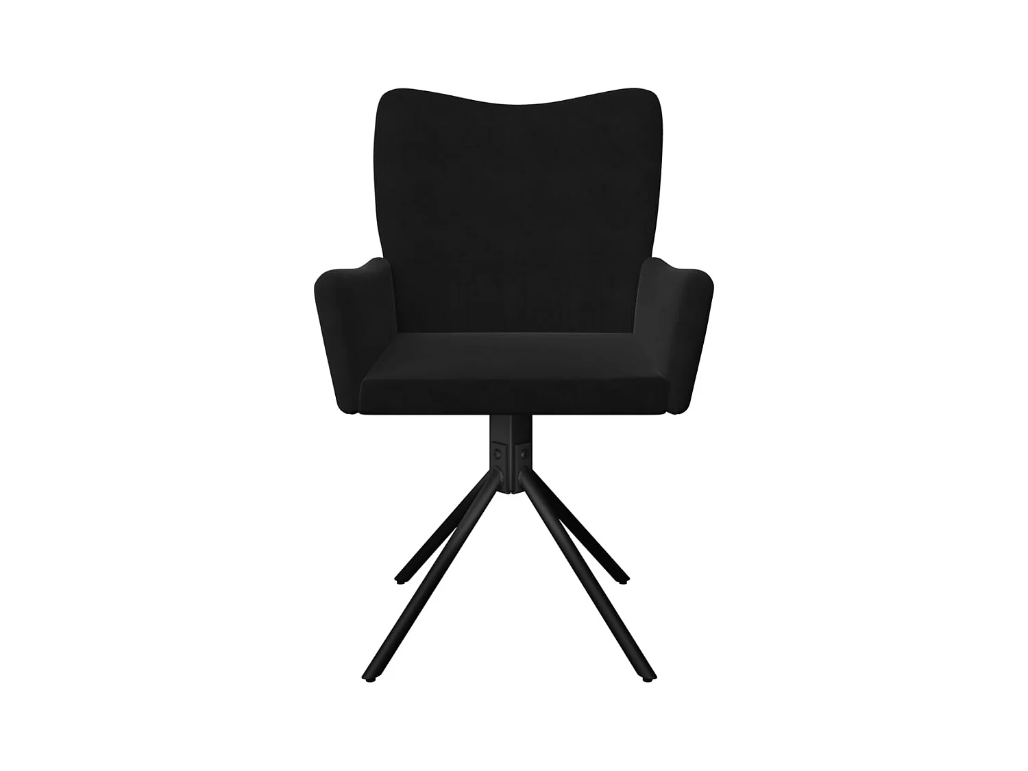 Set van 2 zwarte fluwelen draaibare eetkamerstoelen