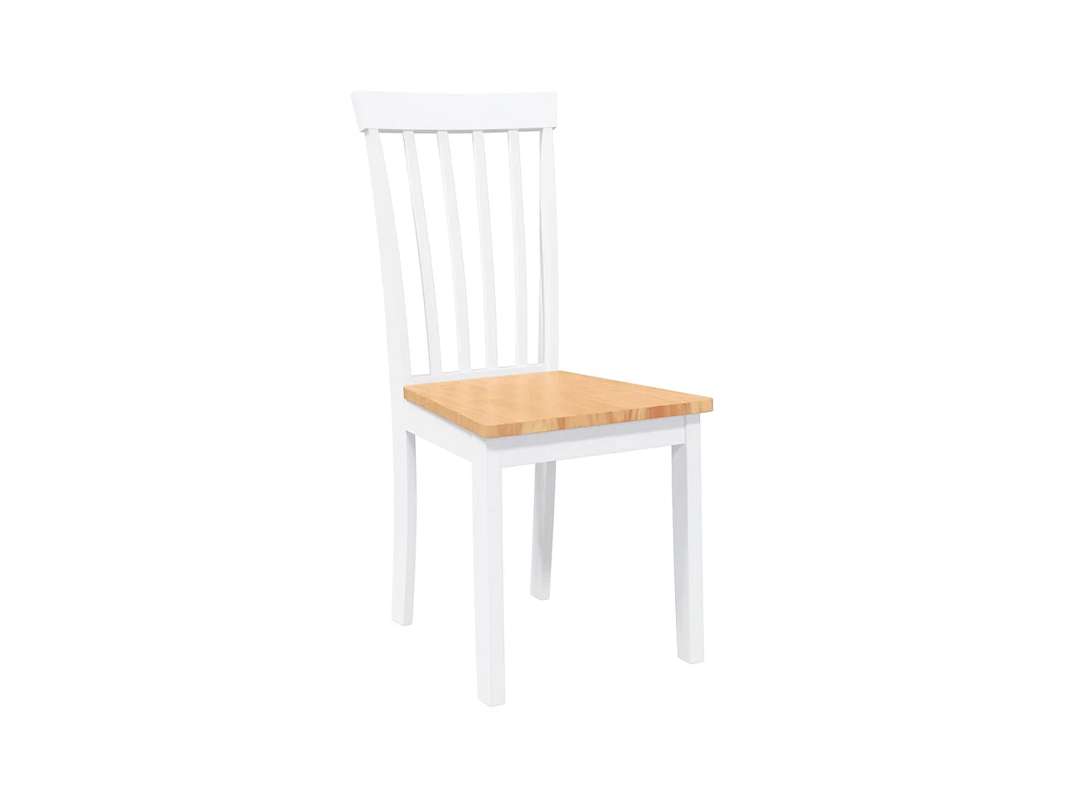 Chaises à manger 2 pcs blanc bois massif caoutchouc