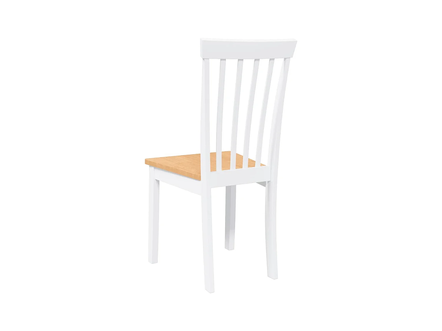 Chaises à manger 2 pcs blanc bois massif caoutchouc