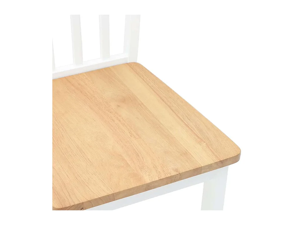 Chaises à manger 2 pcs blanc bois massif caoutchouc