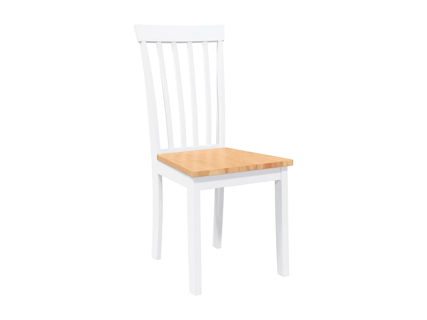 Chaises à manger 2 pcs blanc bois massif caoutchouc