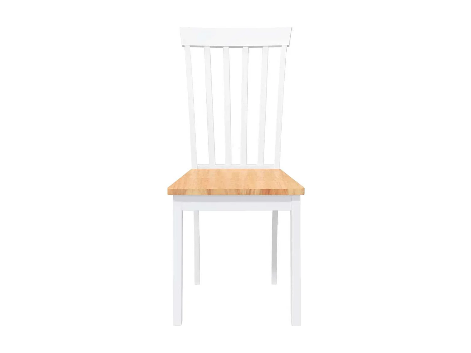 Chaises à manger 2 pcs blanc bois massif caoutchouc