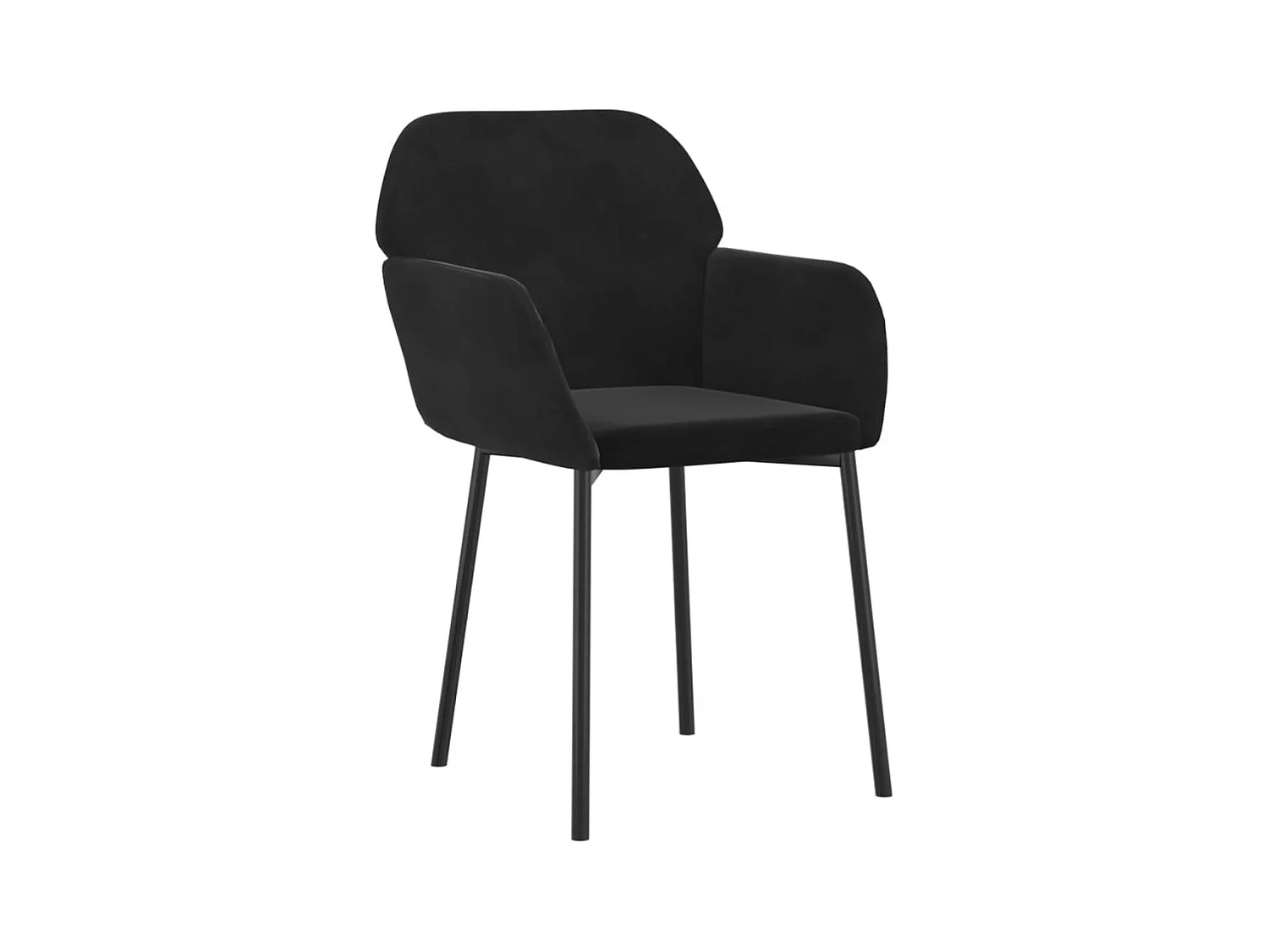 Chaises à manger lot de 2 Noir Velours