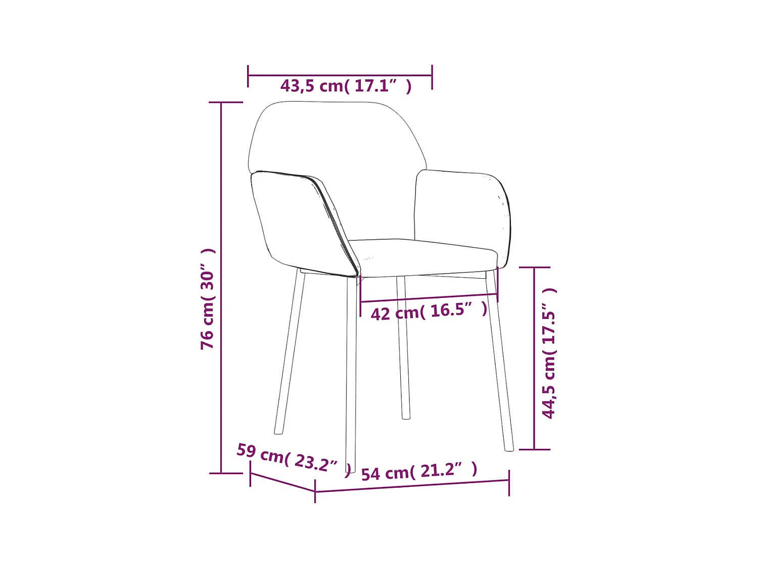 Chaises à manger lot de 2 Noir Velours
