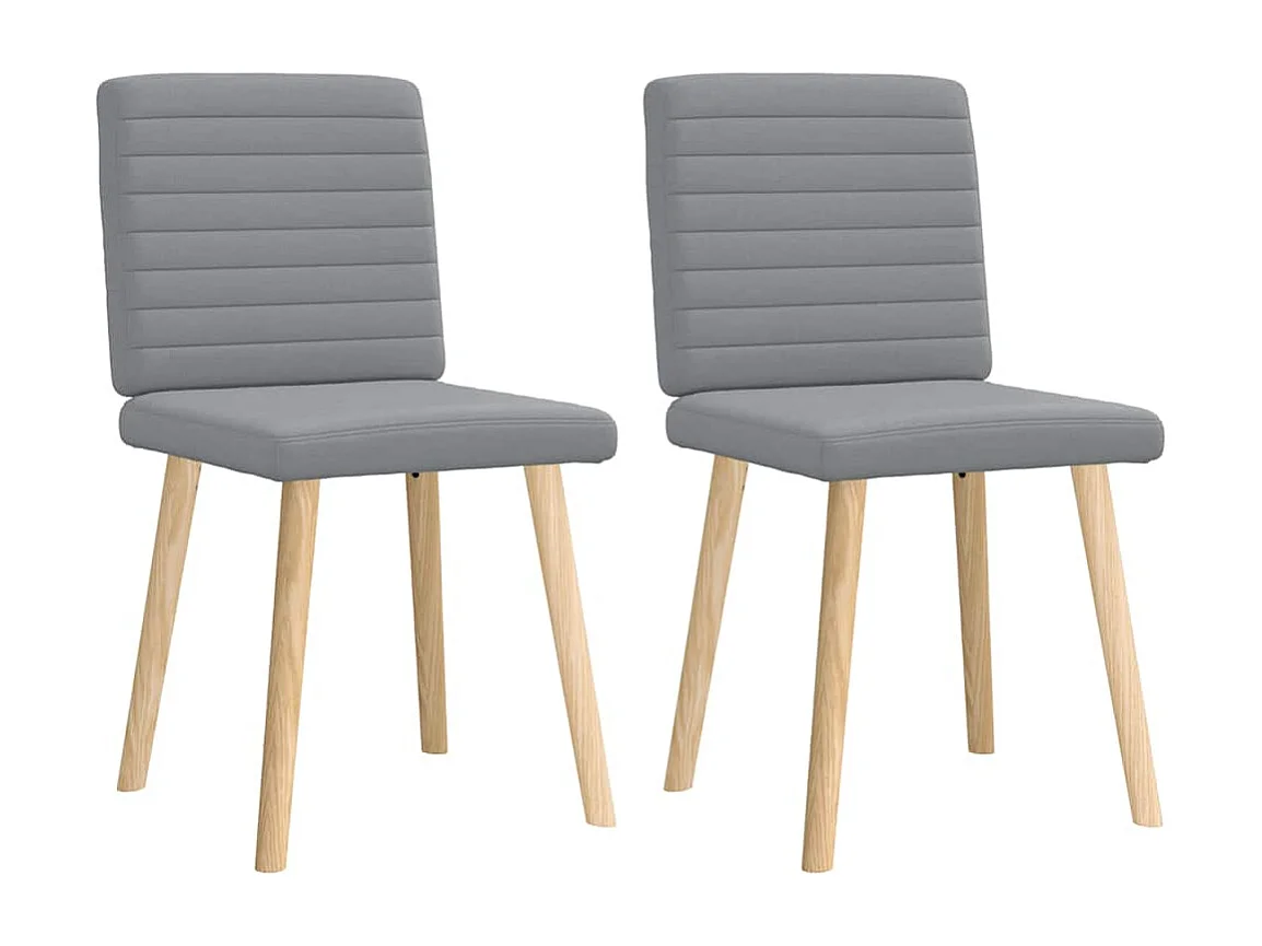 Juego de 2 sillas de comedor de tela gris claro