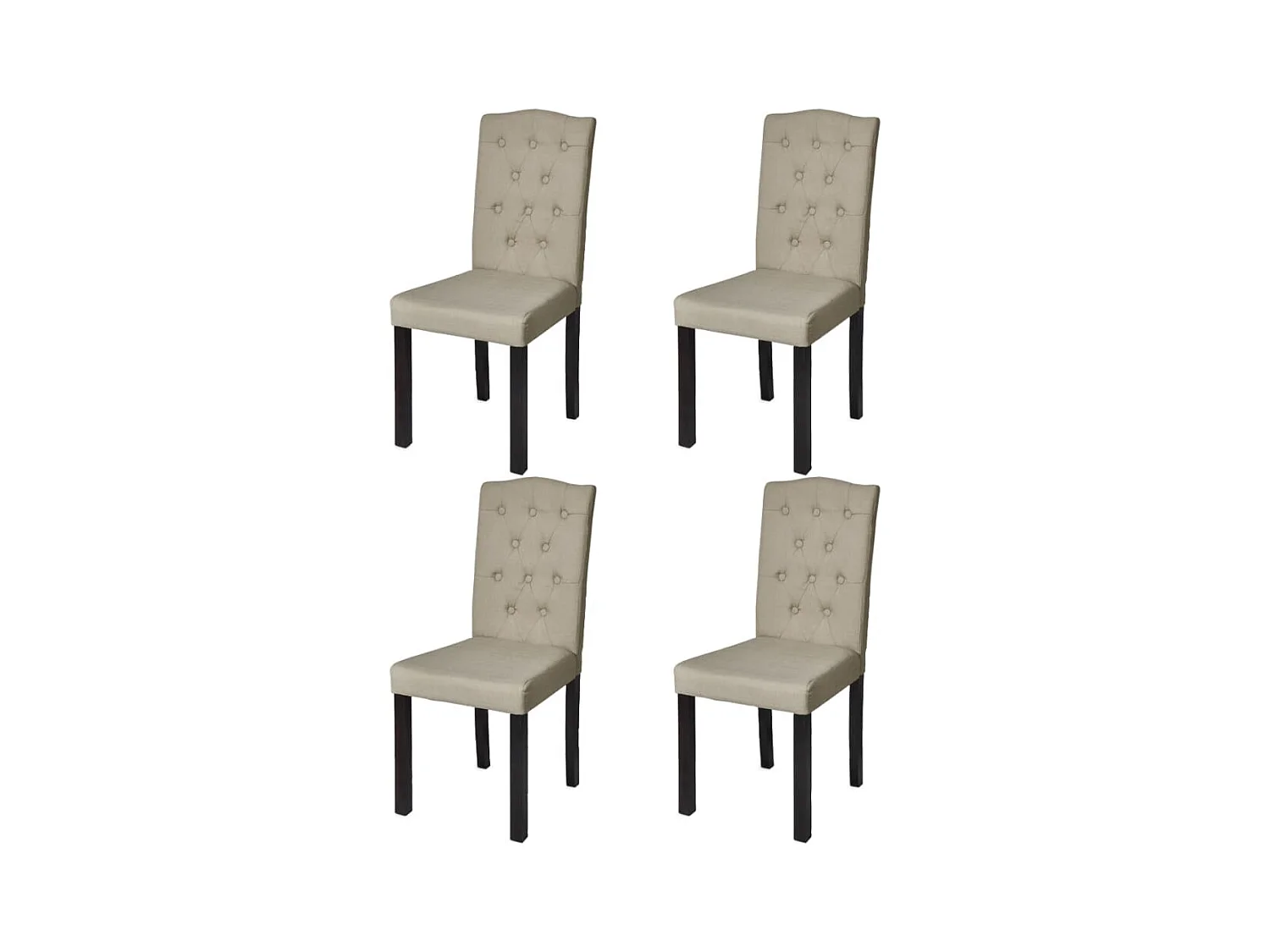 Set di 4 sedie da pranzo in tessuto di pelo di cammello