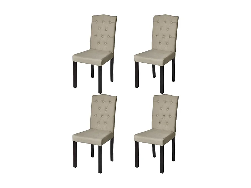 Chaises à manger lot de 4 poil de chameau tissu