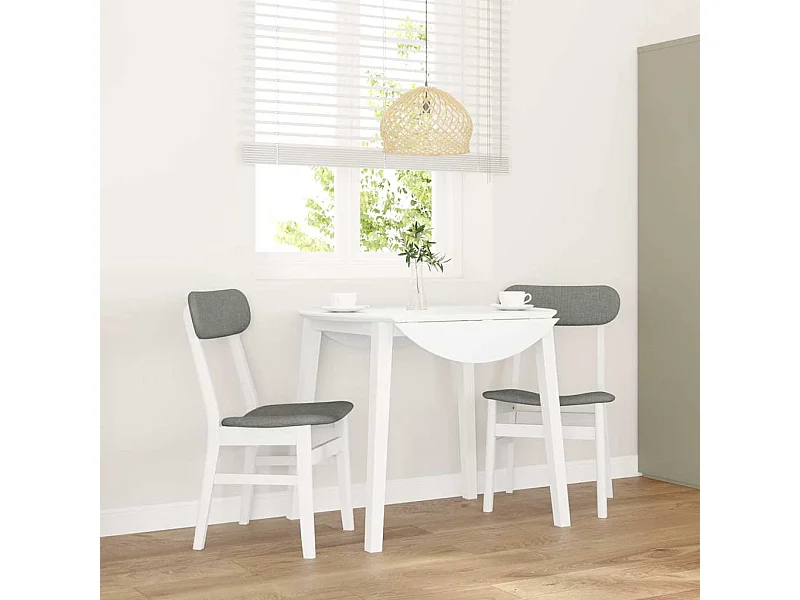 Cojines para sillas de comedor, 2 unidades, madera maciza blanca, caucho