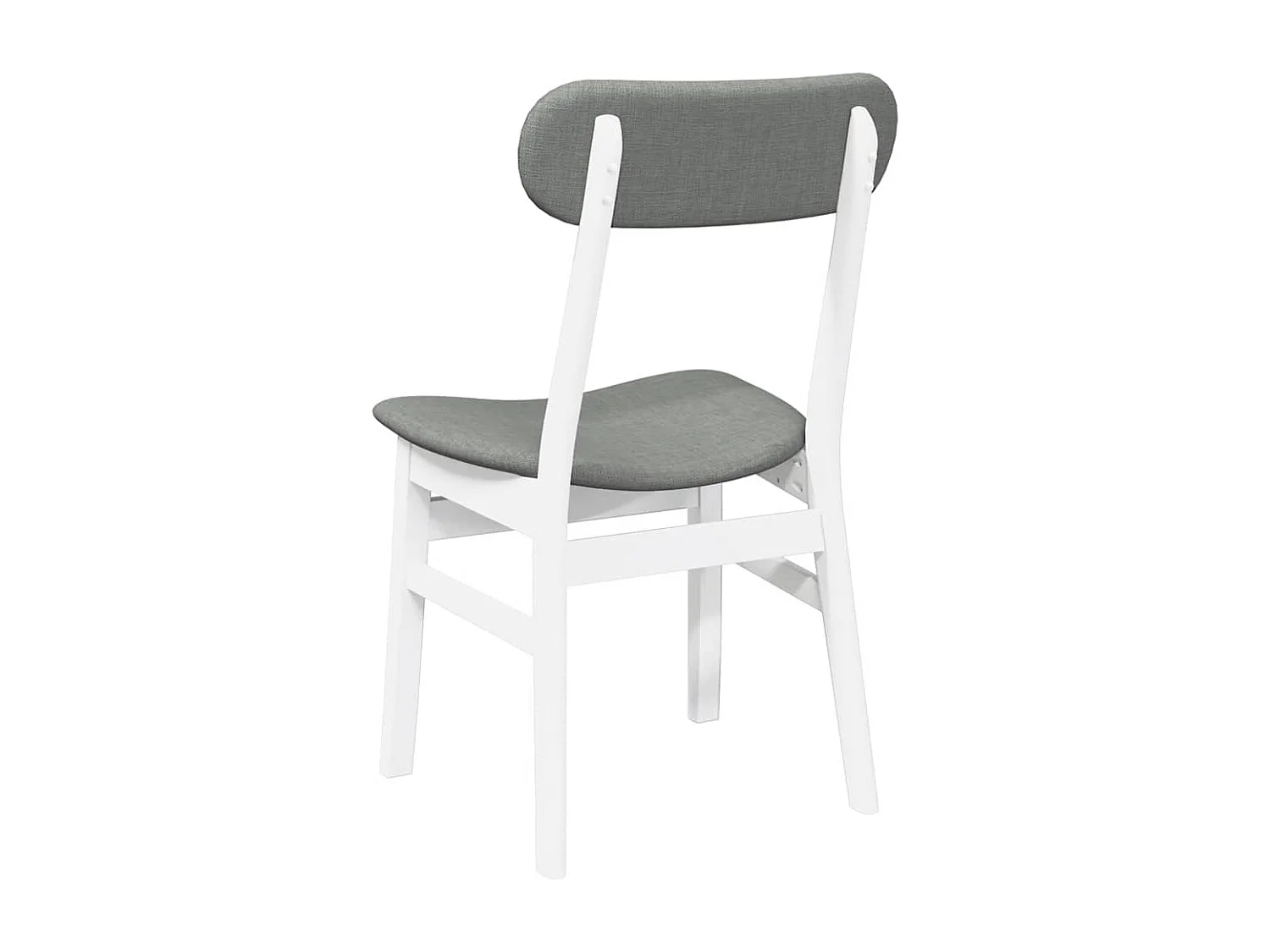 Chaises à manger coussins 2 pcs blanc bois massif caoutchouc
