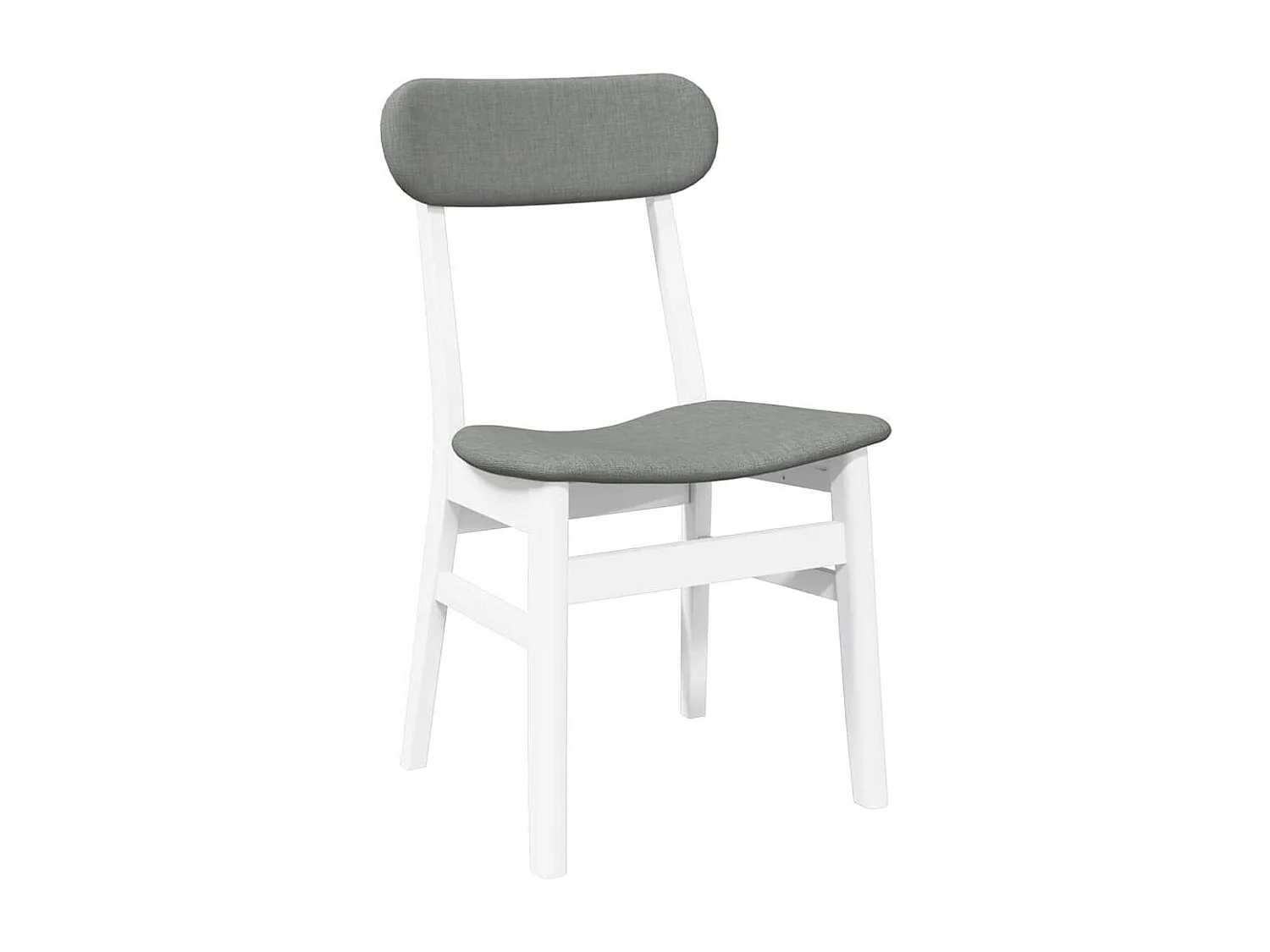 Chaises à manger coussins 2 pcs blanc bois massif caoutchouc