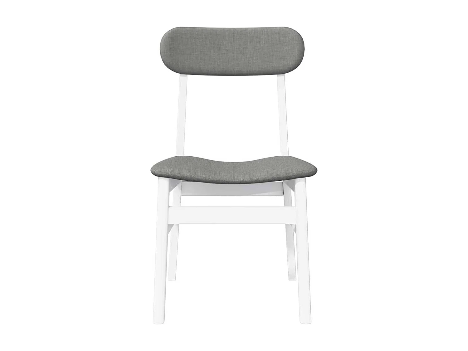 Chaises à manger coussins 2 pcs blanc bois massif caoutchouc