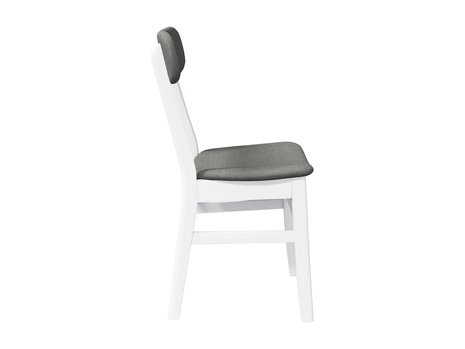 Chaises à manger coussins 2 pcs blanc bois massif caoutchouc