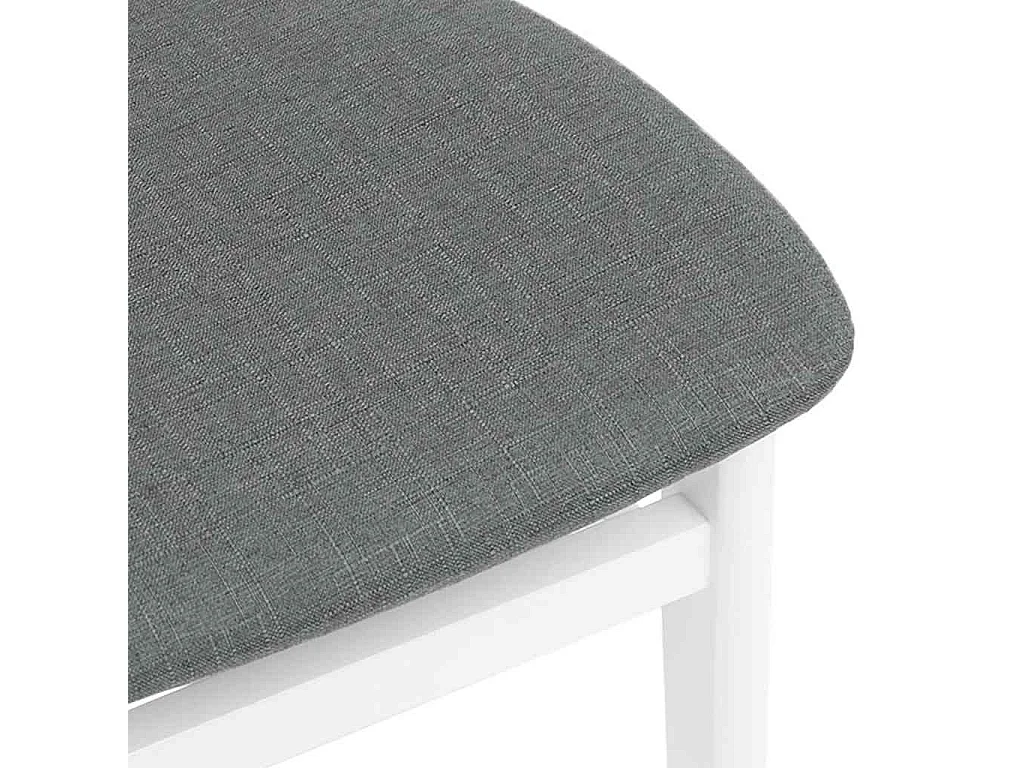 Chaises à manger coussins 2 pcs blanc bois massif caoutchouc