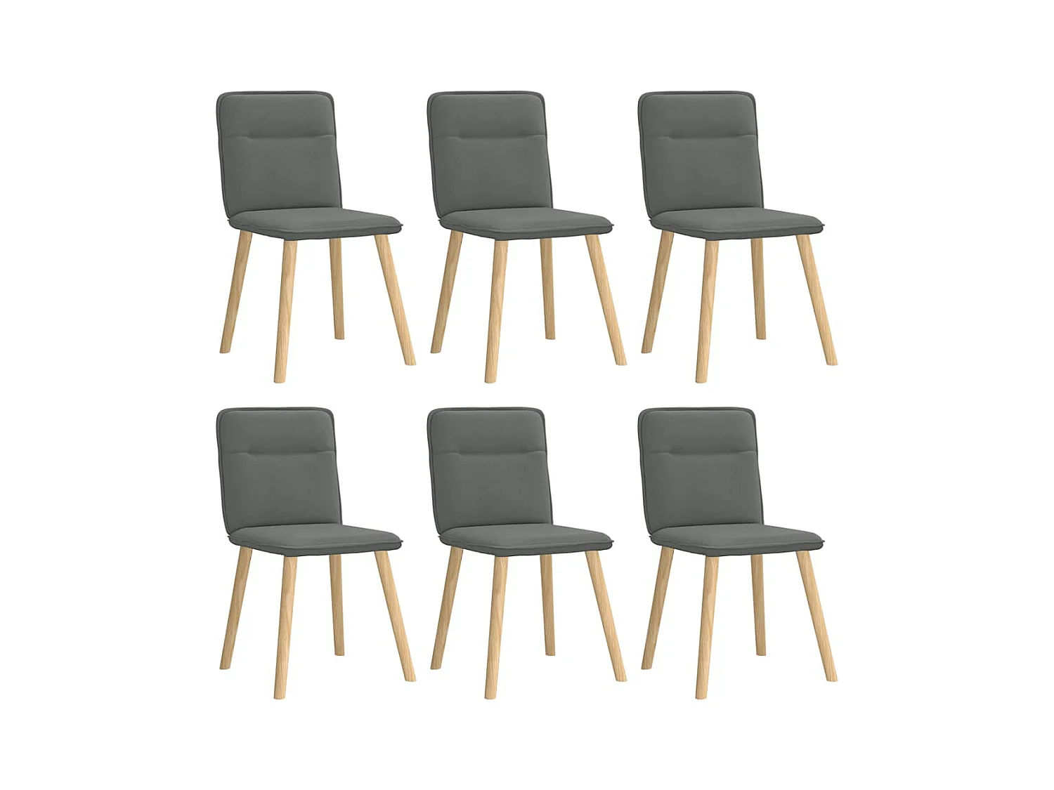 Eetkamerstoelen set van 6 donkergrijze stof