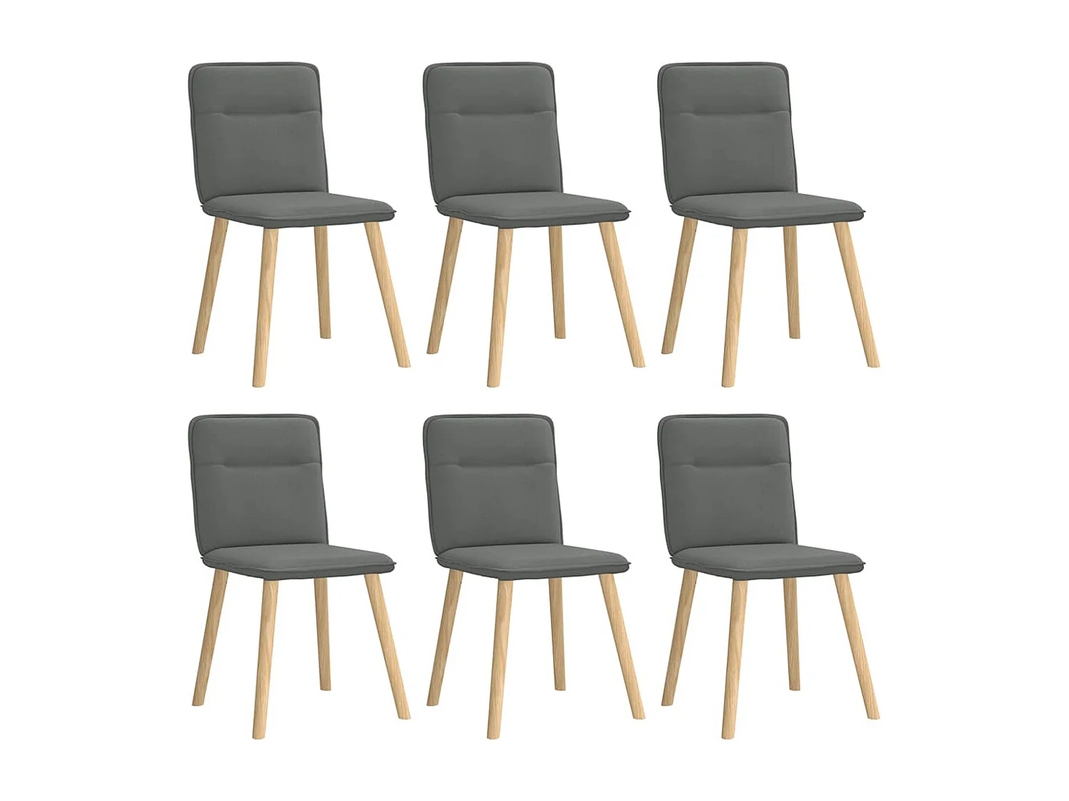 Eetkamerstoelen set van 6 donkergrijze stof