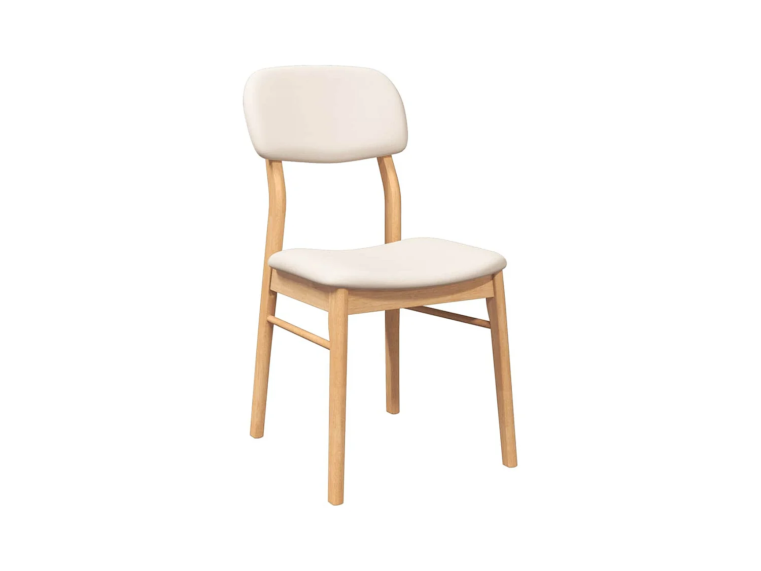 Chaises à manger coussins 2 pcs naturel bois massif caoutchouc