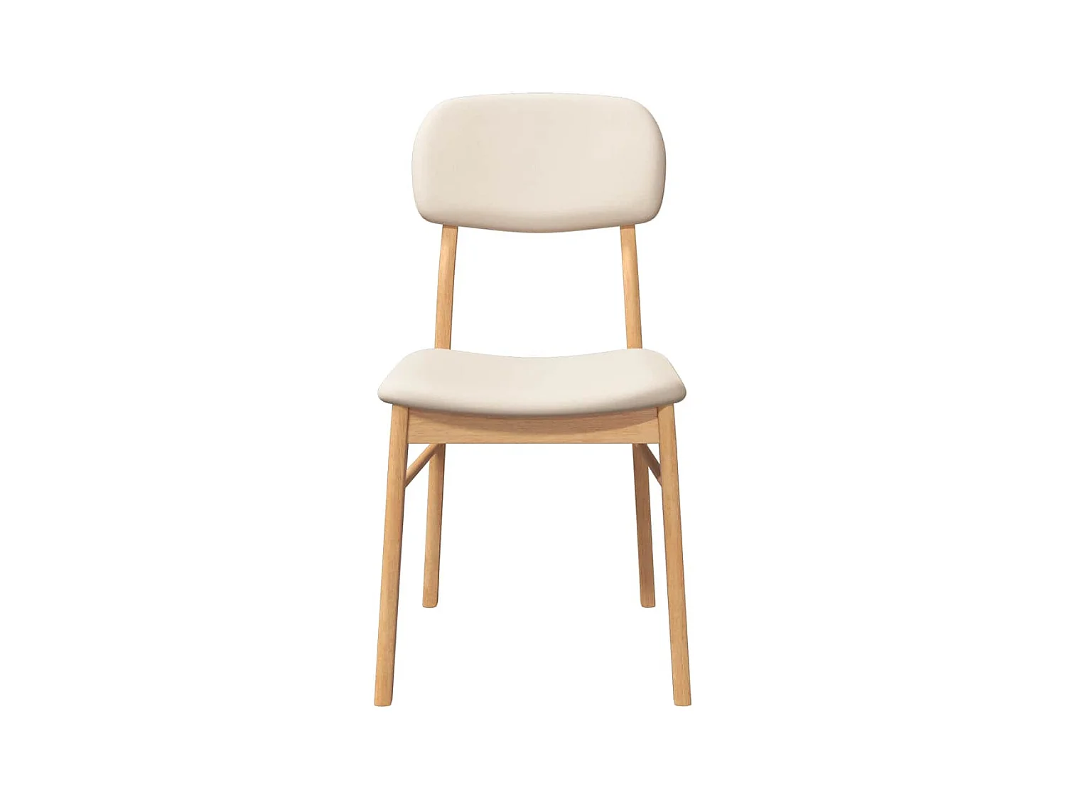 Chaises à manger coussins 2 pcs naturel bois massif caoutchouc