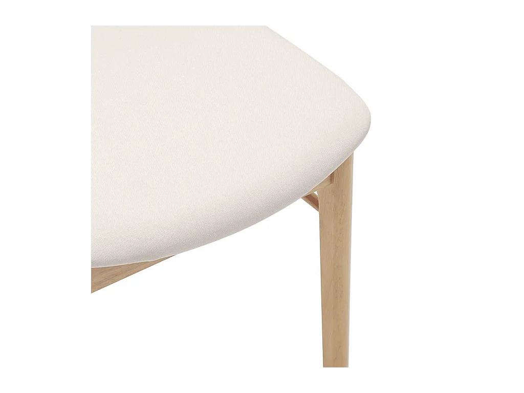 Chaises à manger coussins 2 pcs naturel bois massif caoutchouc