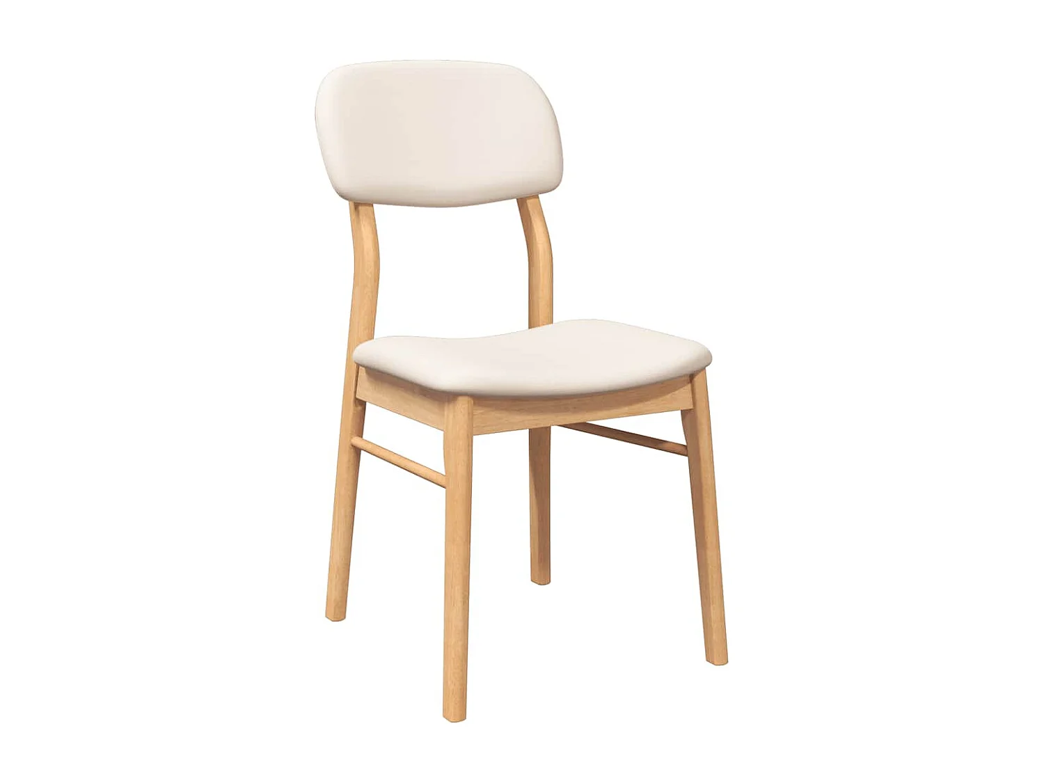 Chaises à manger coussins 2 pcs naturel bois massif caoutchouc