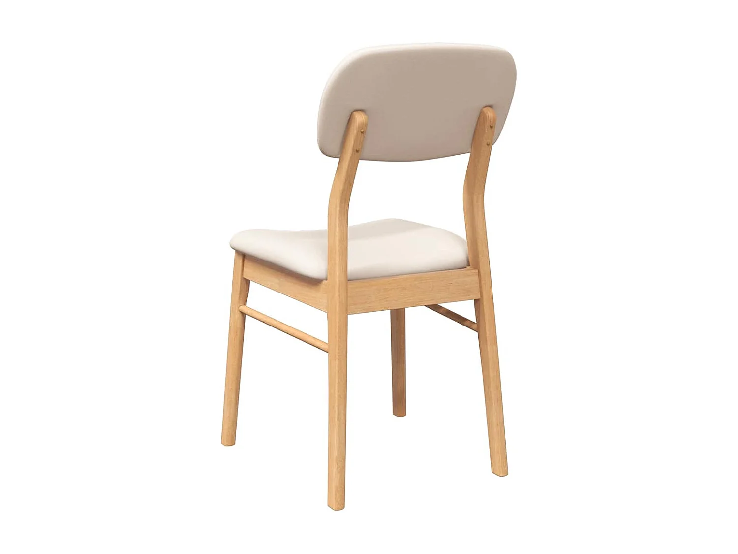 Chaises à manger coussins 2 pcs naturel bois massif caoutchouc