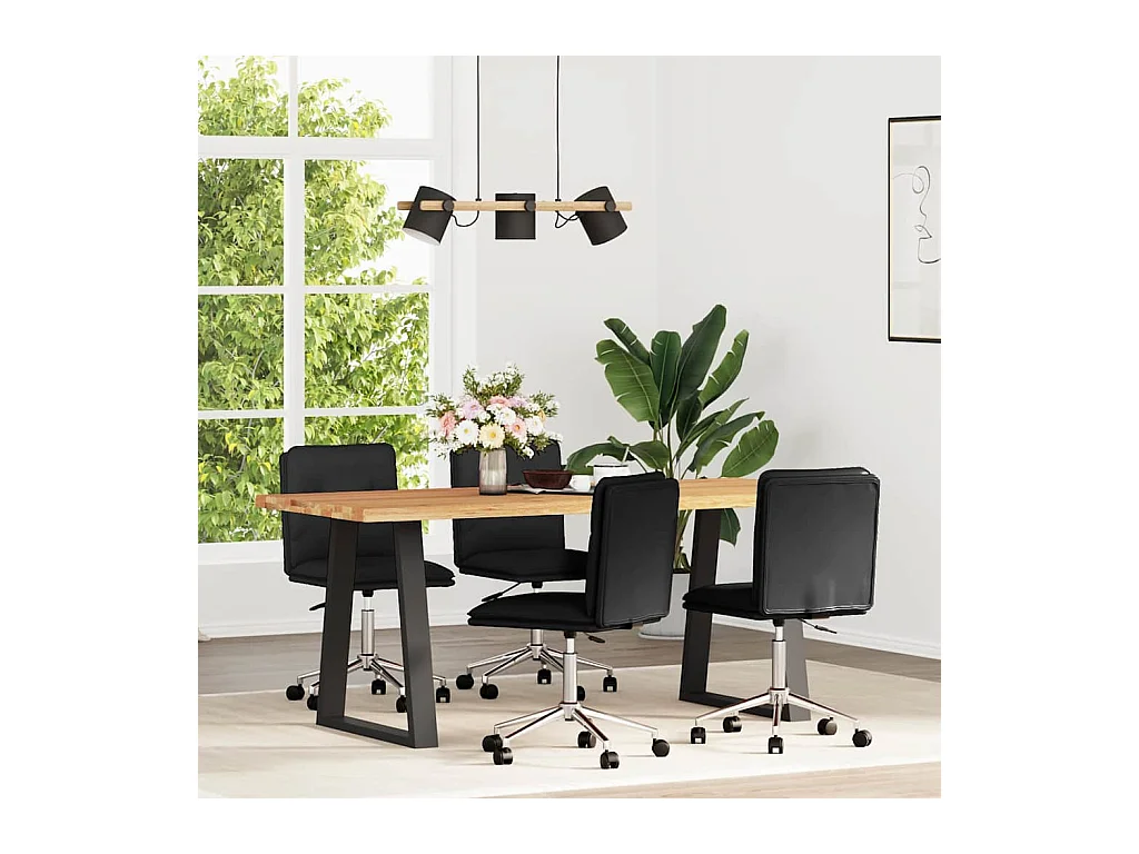 Eetkamerstoelen set van 4 zwart imitatieleer