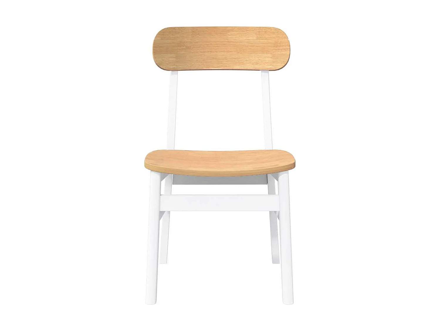 Chaises à manger 2 pcs blanc bois massif caoutchouc
