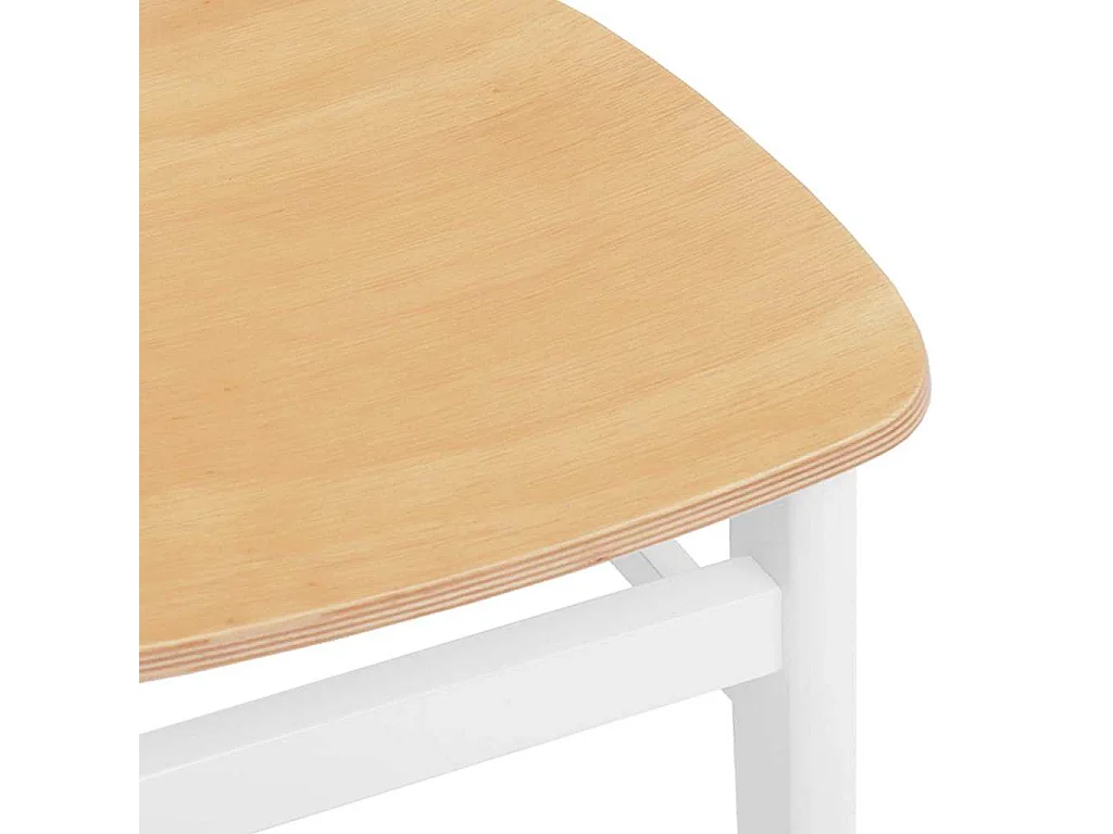 Chaises à manger 2 pcs blanc bois massif caoutchouc